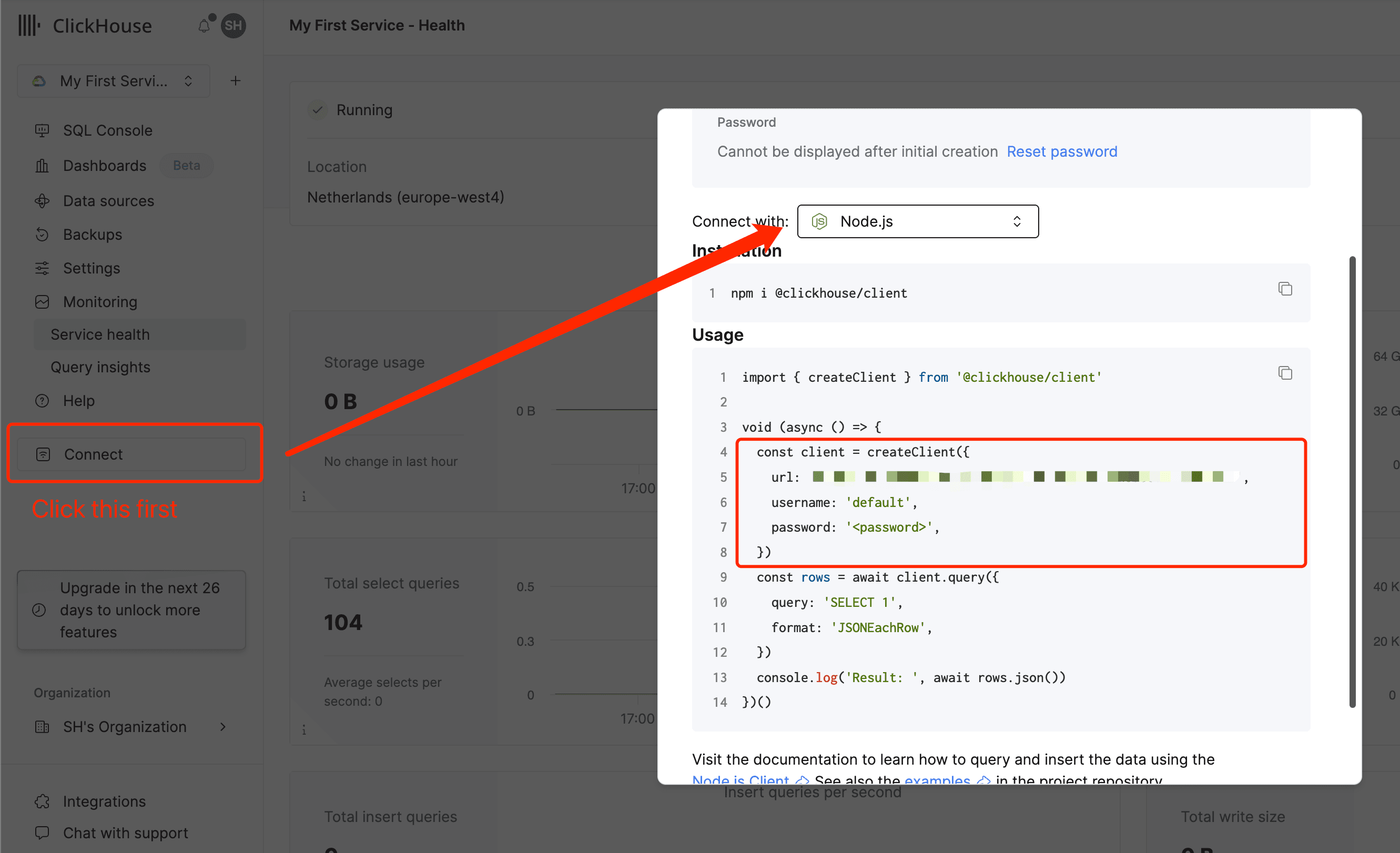 Clickhouse Connection String