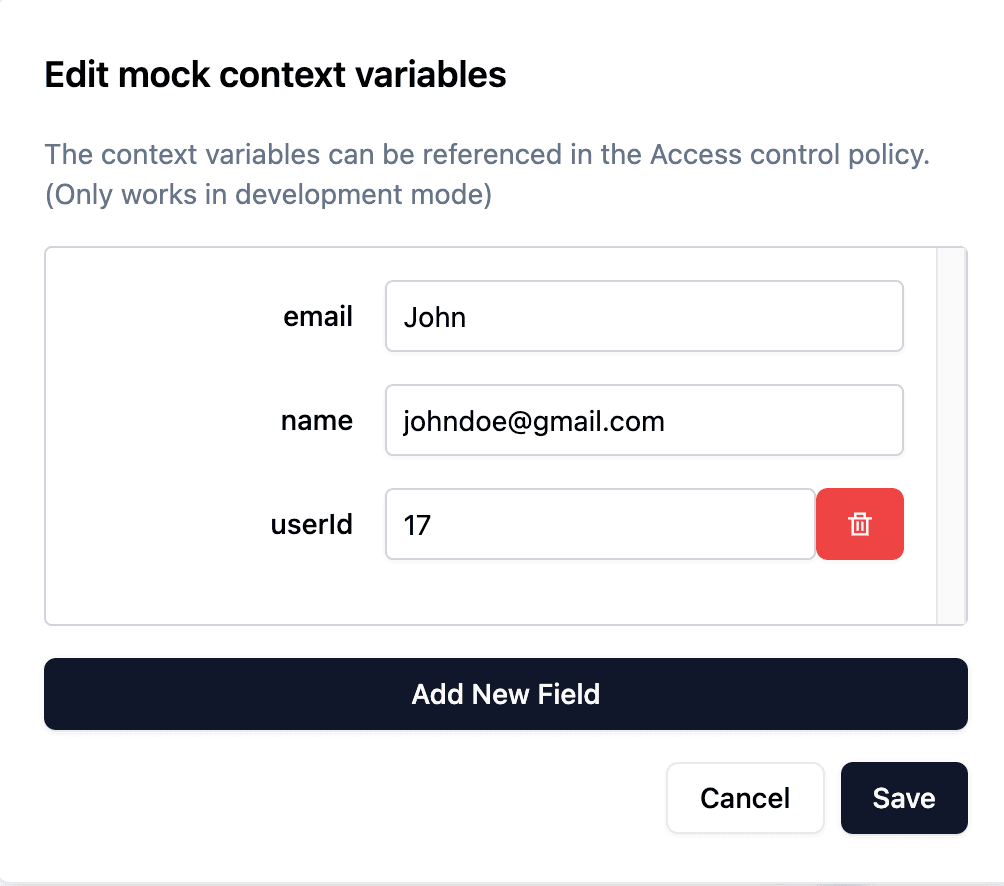 Enter Mock Variables