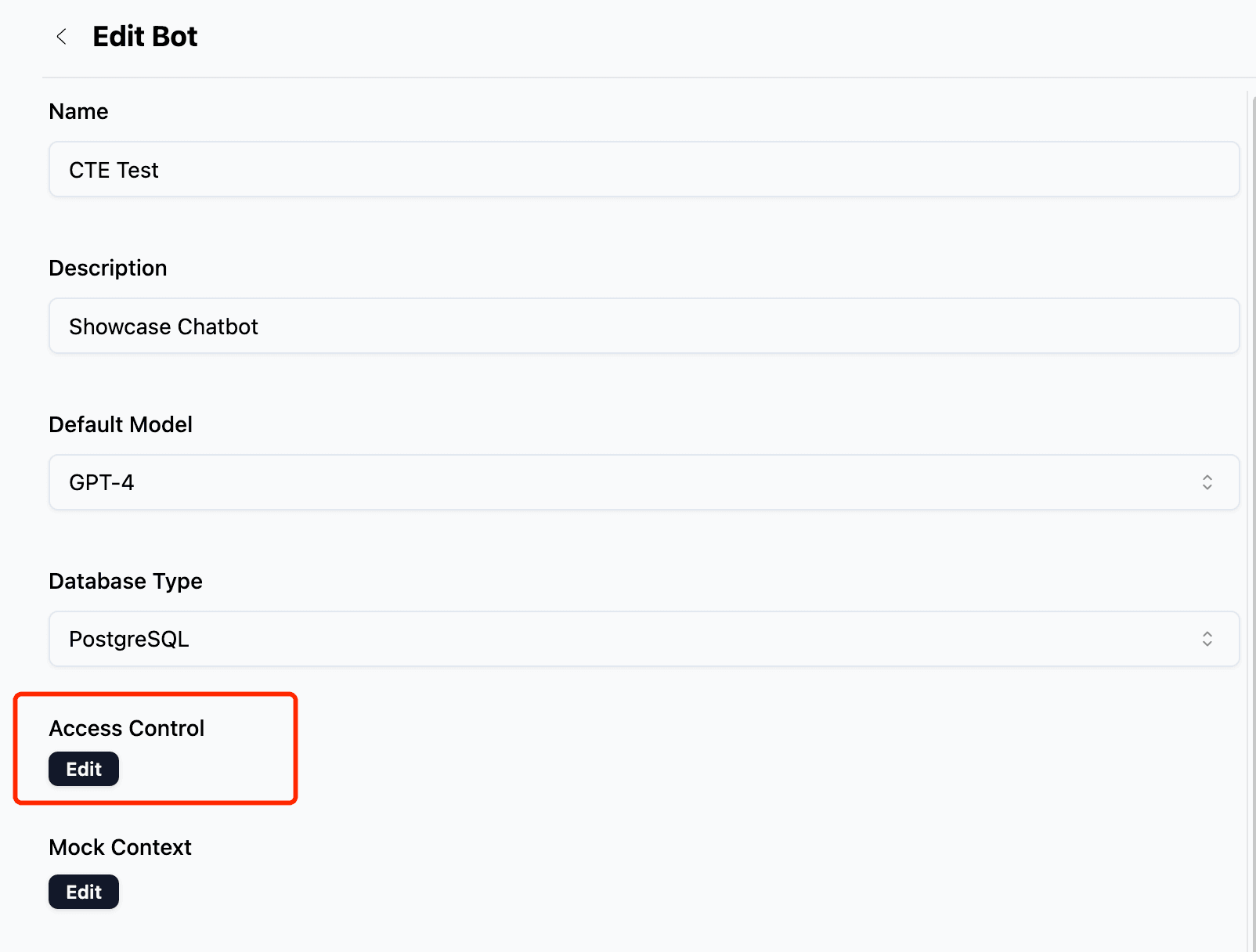 Access Control Configuration